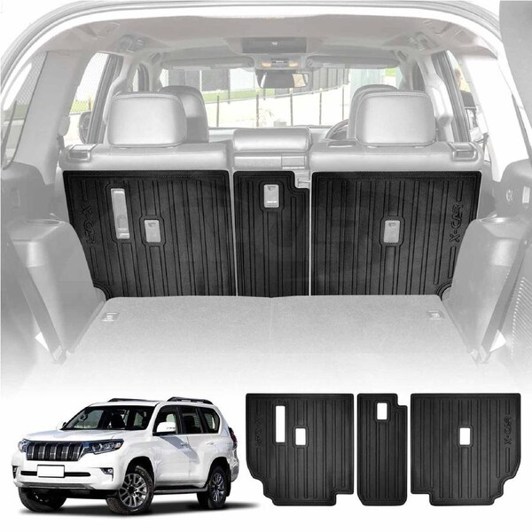 3D Back Seat Protector for Toyota Prado 150 Series 7 Seats 2009-2024 Heavy Duty Car Seats Kick Mats Cover Accessories