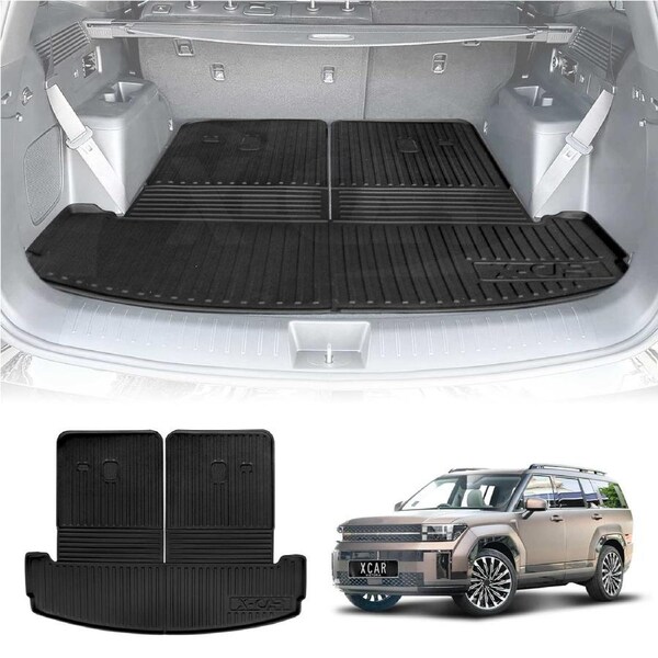 3D All Weather Boot Liner for Hyundai SantaFe Santa Fe 6/7 Seater 2024-Onwards Heavy Duty Cargo Trunk Cover Mat Luggage Tray