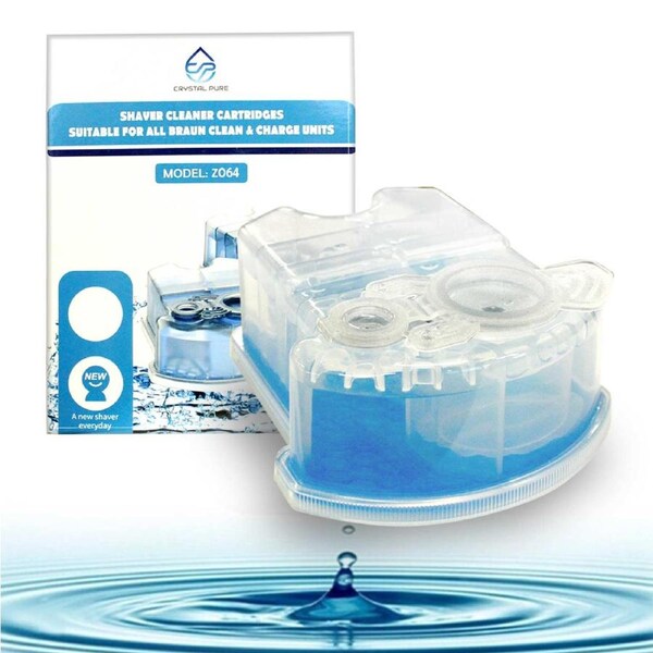 Crystal Pure Cartridge Refills for Braun Clean & Renew Compatible with All SmartCare Cleaning Centers Shavers 1-Pack