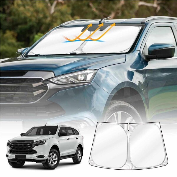 WindScreen Sun Shade for Isuzu MU-X MUX 2022-Onwards Blocks UV Rays Foldable Custom Wind Screen Sun Visor Protector