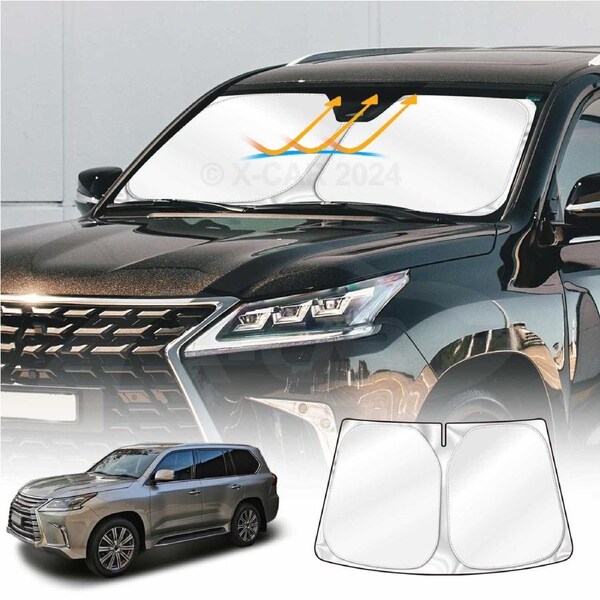 WindScreen Sun Shade for Lexus LX Series 2007-2021 Blocks UV Rays Sun Visor Protector Foldable Sunshade