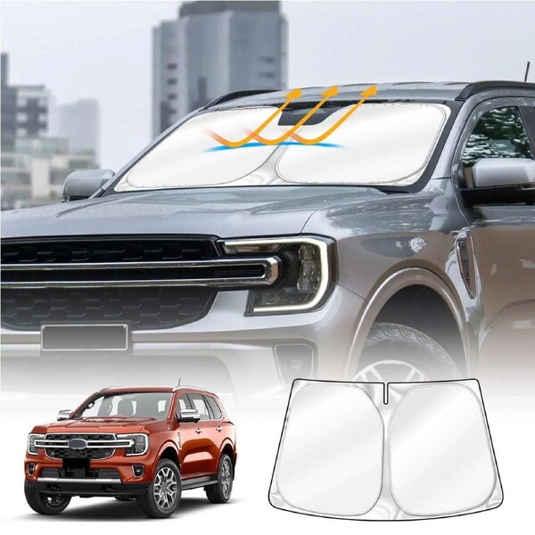 WindScreen Sun Shade for Ford Everest 2022-Onwards Blocks UV Rays Foldable Custom Wind Screen Sun Visor Protector