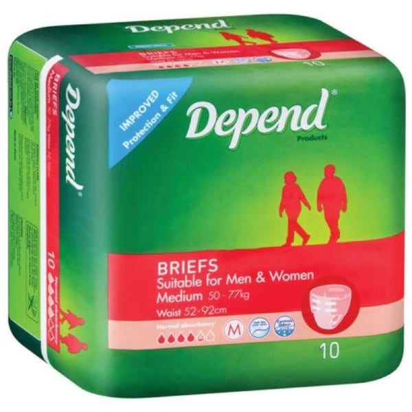 Depend Fitted Briefs Medium 10 Pack