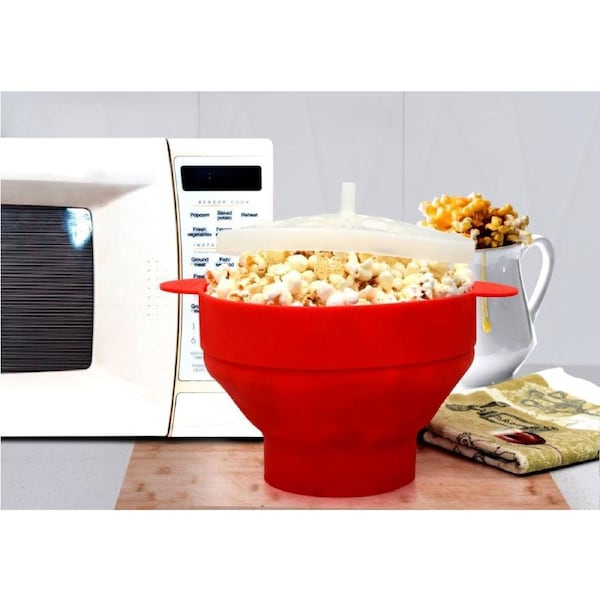 Collapsible Silicone Microwave Popcorn Maker - Quick, Easy & Space-Saving