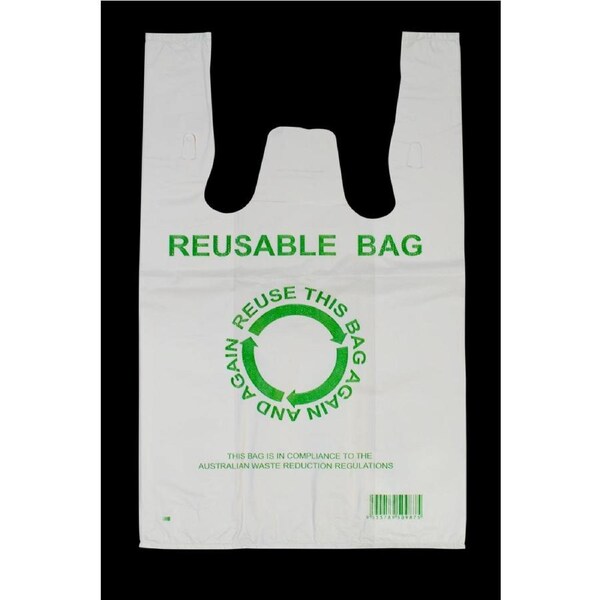 500pcs 33×55cm Eco Design Reusable Plastic Singlet Shopping Bags Grocery Carry Checkout