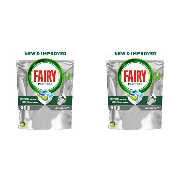 2x 51pc Fairy All In 1 Dishwashing Dish/Cutlery Tablets/Capsules