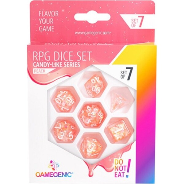 7pc Gamegenic Candy-like Series Peach RPG Dice Set TCG/CCG Gaming Accessory
