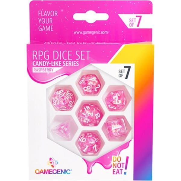 7pc Gamegenic Candy-like Series Rasberry RPG Dice Set TCG/CCG Gaming Accessory