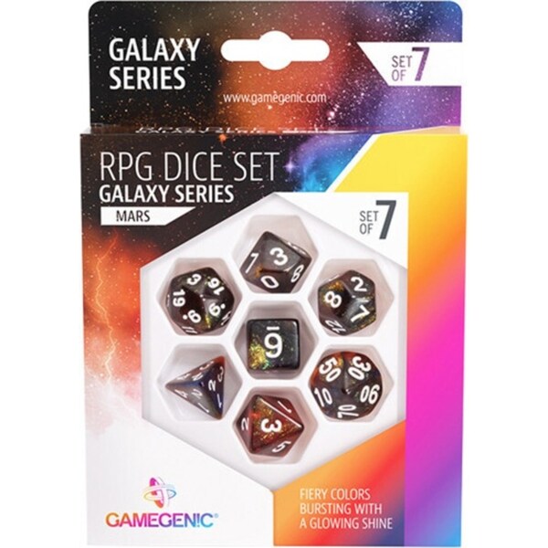 7pc Gamegenic Galaxy Series Mars RPG Role Playing Dice Set Gaming Accessory