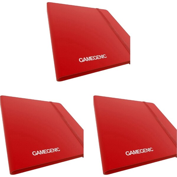 3x Gamegenic Casual Album/Trading Card Binder 8 Pocket Red TCG/CCG Accessory