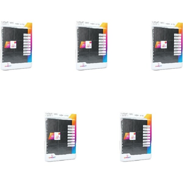 5x 10 Pcs Gamegenic Sideloading 18 Pocket Pages Pack Black TCG/CCG Accessory