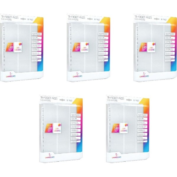 5x 10pc Gamegenic Sideloading 18 Pocket Pages Pack White TCG/CCG Accessory