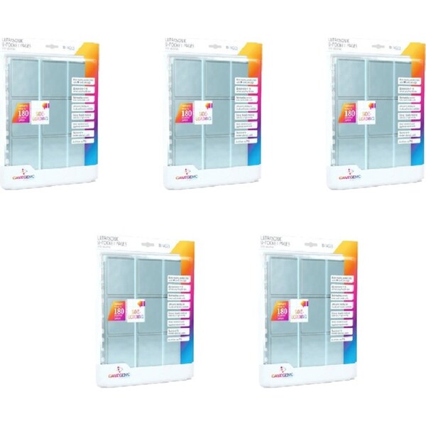 5x 10pc Gamegenic Ultrasonic 9 Pocket Pages Sideloading Pack Gaming Accessory