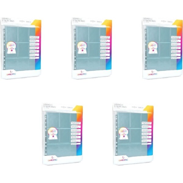 5x 10pc Gamegenic Ultrasonic 9 Pocket Pages Toploading Pack Gaming Accessory