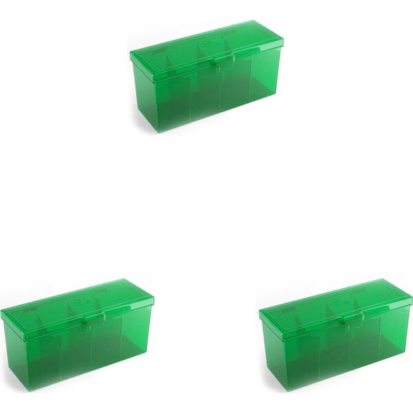 3x Gamegenic Fourtress Holds 320 Sleeves Deck Box Green TCG/CCG Gaming Accessory