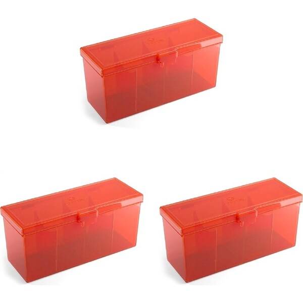 3x Gamegenic Fourtress Holds 320 Sleeves Deck Box Red TCG/CCG Gaming Accessory
