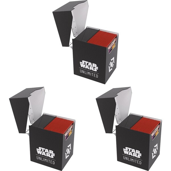 3x Gamegenic Star Wars Unlimited Soft Crate Black/White TCG/CCG Gaming Accessory