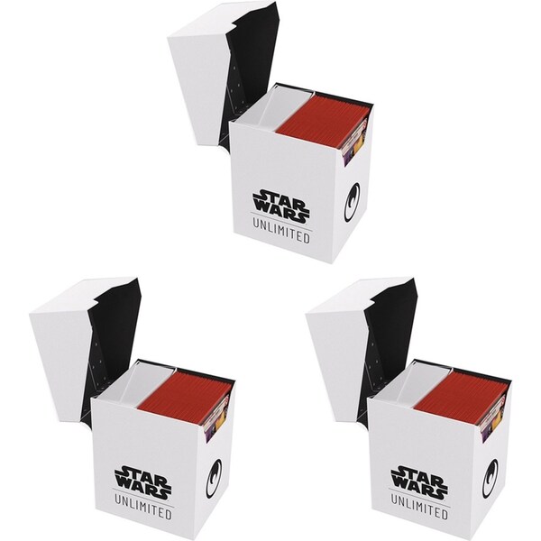 3x Gamegenic Star Wars Unlimited Soft Crate White/Black TCG/CCG Gaming Accessory