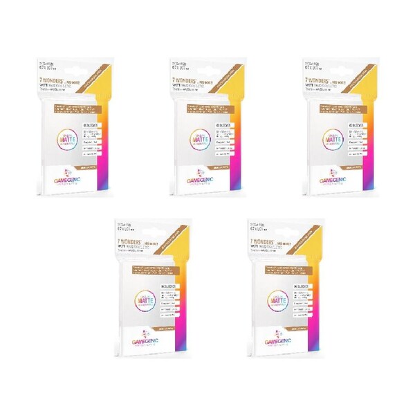 5x 80pc Gamegenic Matte Sleeves BROWN 7 Wonders/Abyss 67x103mm Gaming Accessory