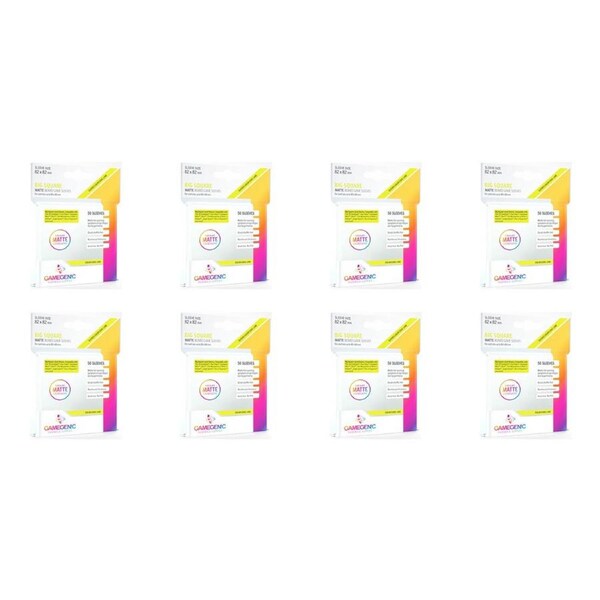8x 50pc Gamegenic Matte Sleeves LIME Big Square Sized 82x82mm Gaming Accessory