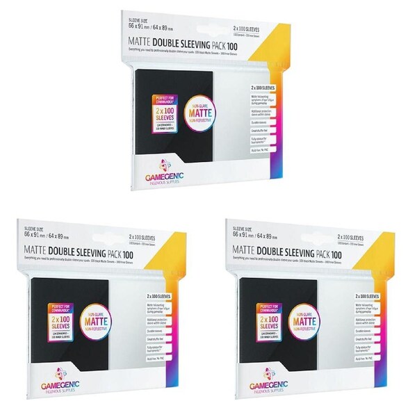 3x 100pc Gamegenic Matte Double Sleeving Pack TCG/CCG Trading Card Accessory