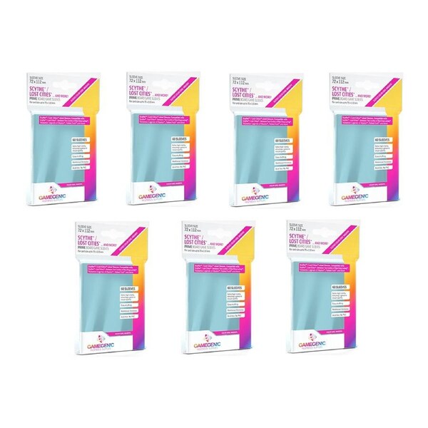 7x 60pc Gamegenic Sleeves MAGENTA Scythe/Lost Cities 72x112mm Gaming Accessory