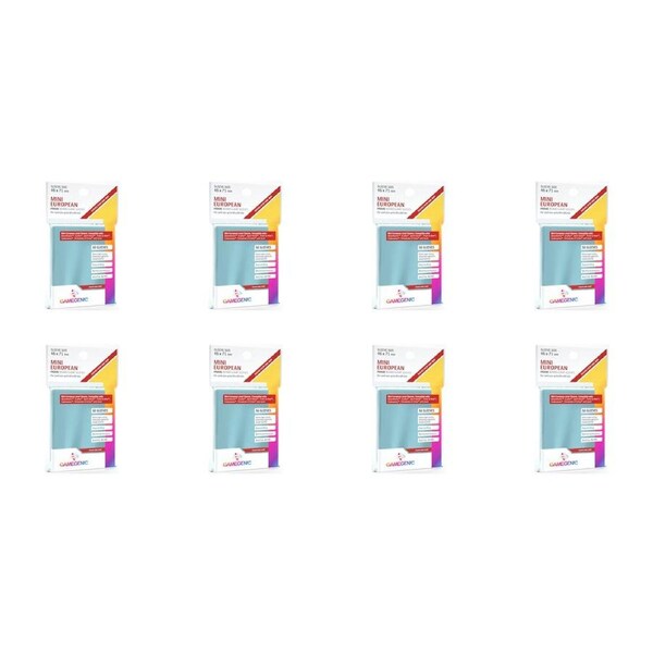8x 50pc Gamegenic Board Sleeves Size RUBY Mini European-46x71mm Gaming Accessory