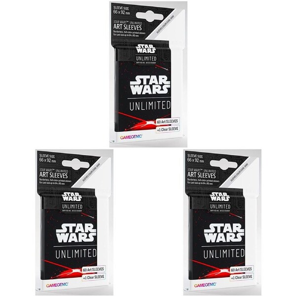 3x Gamegenic Star Wars Unlimited Art Sleeves Space Red TCG/CCG Gaming Accessory