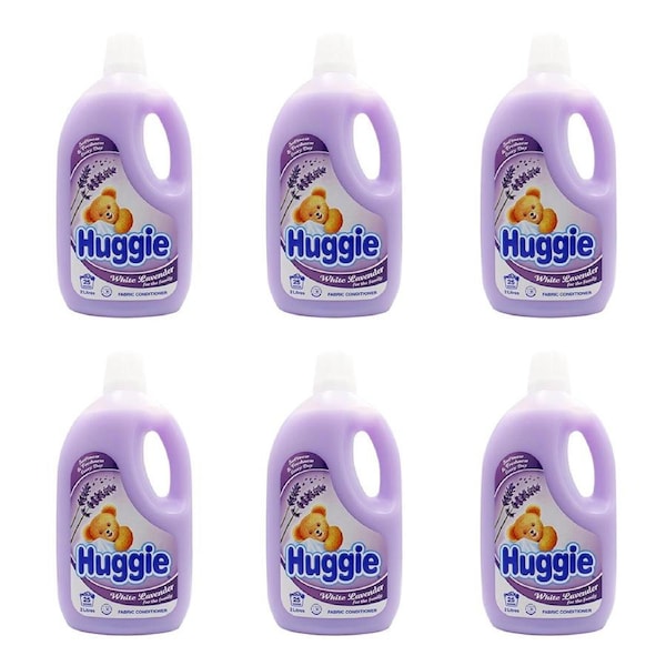6x Huggie Fabric Conditioner White Lavender Gentle Care Formula Softness 2L
