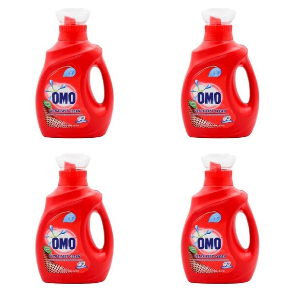 4x Omo Laundry Liquid Detergent Ultra Fast Clean Effective Stain Removal 968ml