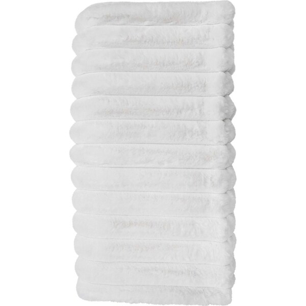 LVD Winter White Puffer Faux Fur Blanket Soft Plush Cloth Quilt 200cm