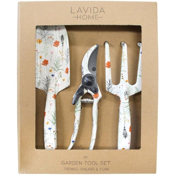3pc LVD Trowel Shears & Fork Garden Tool Set Home Planting/Gardening Spring