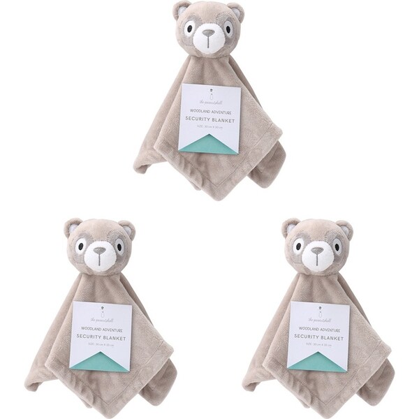 3x The Peanutshell Woodland Adventure Raccoon Security Baby Plush/Blanket 0M+
