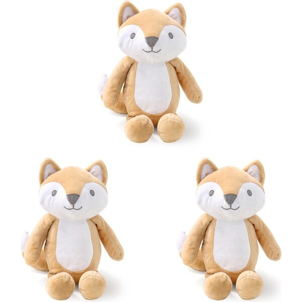 3x The Peanutshell Woodland Adventure Fox Soft & Plush Toy Baby Gift 30cm 0M+