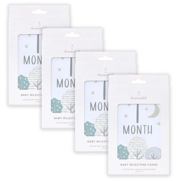 4x 12pc The Peanutshell Woodland Adventure Nursery Memory Milestone Cards Set