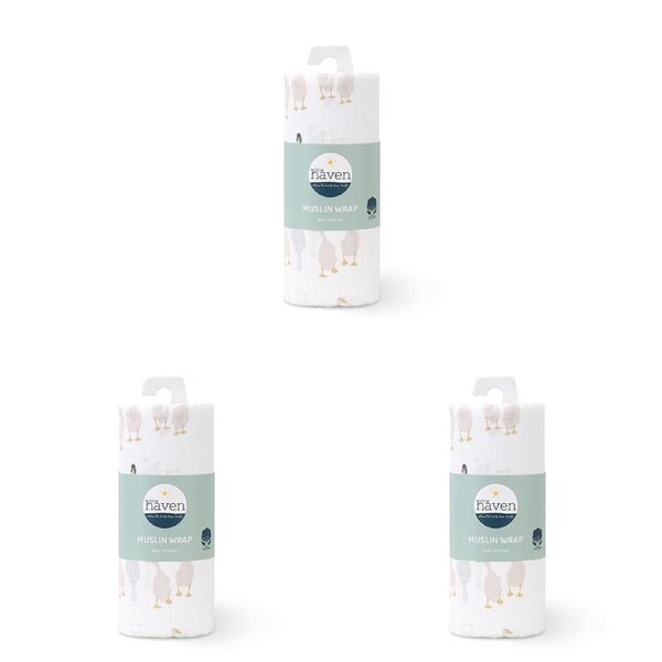 3x Little Haven Muslin Wrap Goose Cozy/Comfort Style Baby Bedding Blanket 100cm