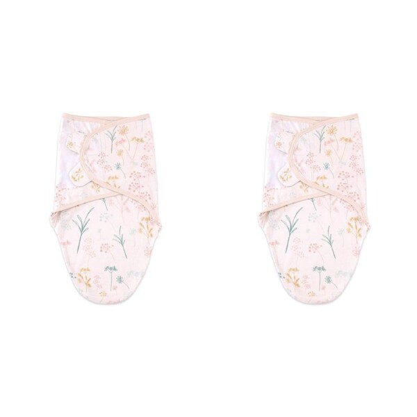 2x Little Haven Cotton Hooded Swaddle Wild Flower Soft Baby Wrap Blanket 0M+