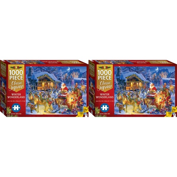 2x 1000pc Mindbogglers Winter Wonderland Jigsaw Family Fun Puzzle Game 50x70cm