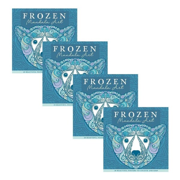 4x Townhouse Mandala Poster Art: Frozen Coloring Fun Drawing Craft Activity