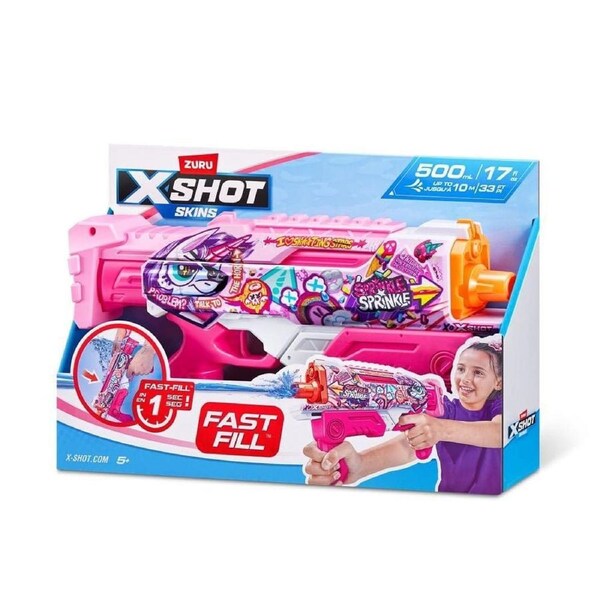 Zuru XSHOT FastFill Skins Water Gun Hyperload-Unicorn Splash