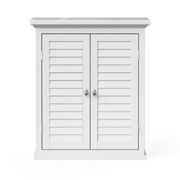 Teamson Home Glancy Wall Mounted Bathroom Cabinet with Adjustable Shelf, White