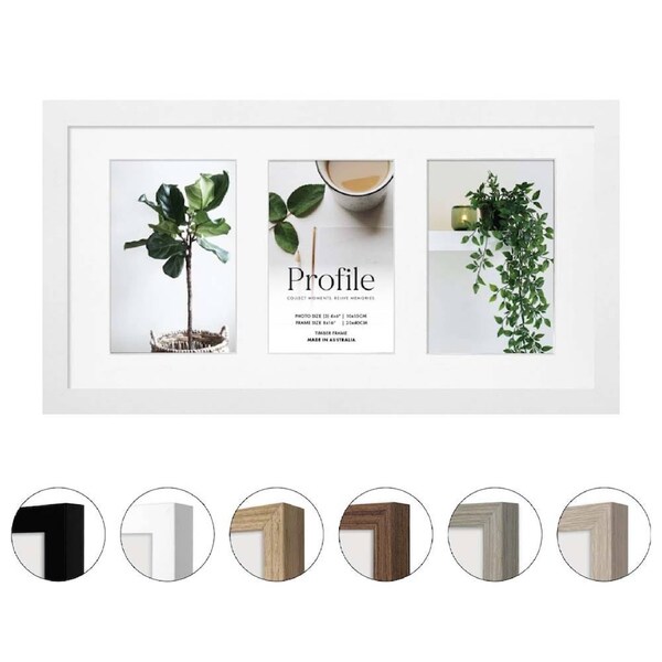 Profile - Elegant 8x16/4x6 (3) Photo Frame - White