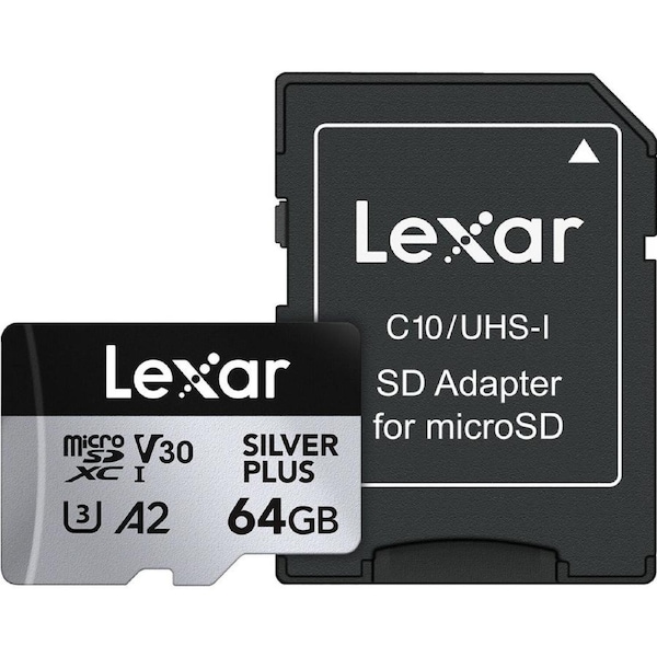Lexar Professional Silver Plus MicroSDXC Card - 64GB
