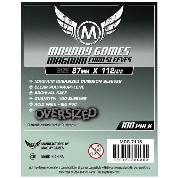 100pc Mayday 87x112mm Magnum Oversized Dungeon Card Sleeves Case Game Accessory