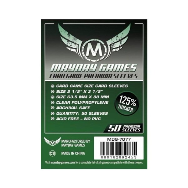 50pc Mayday 63.5x88mm Premium Card Game Sleeves Case/Guard Protector Dark Green