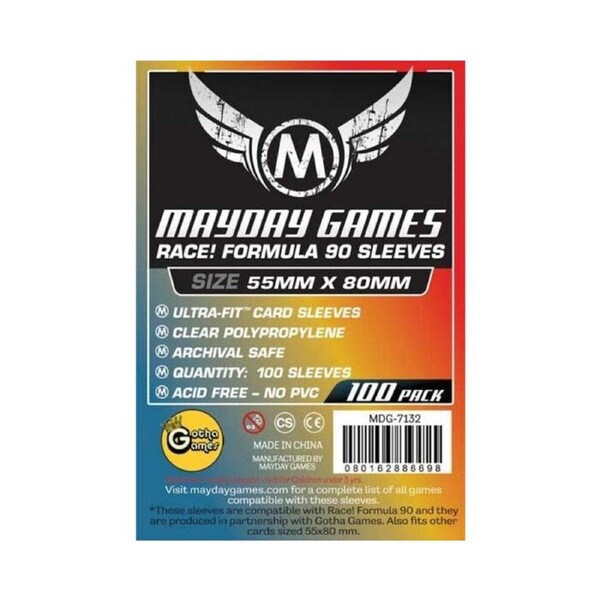 100pc Mayday 55x80mm Race Formula 90 Card Sleeves Case Protector Game Accessory