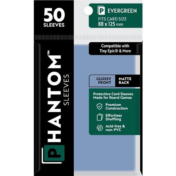 50pc Phantom Sleeves 88x125mm Game Card Case Protector Evergreen Gloss/Matte