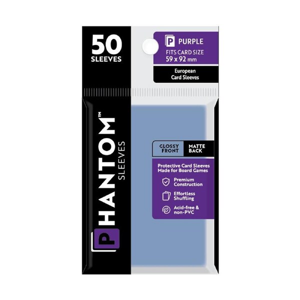 50pc Phantom Sleeves 59x92mm Game Card Case/Guard Protector Purple Gloss/Matte