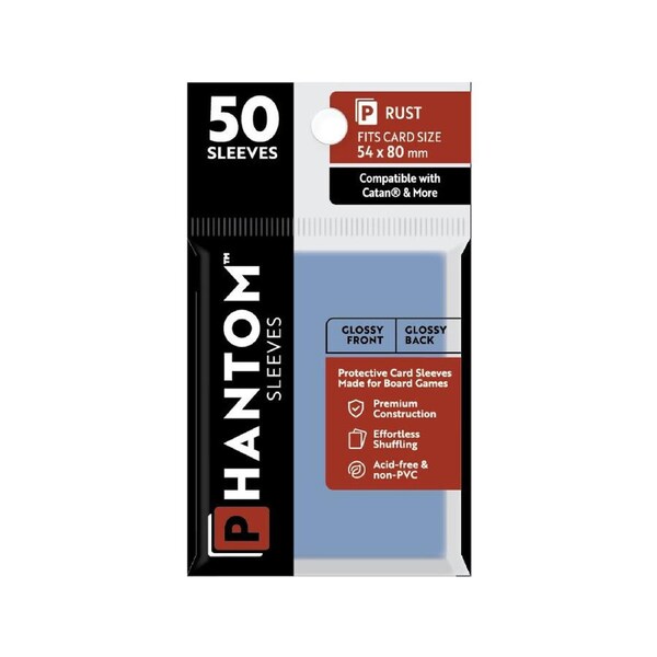 50pc Phantom Sleeves 54x80mm Game Card Case/Guard Protector Rust Gloss/Gloss