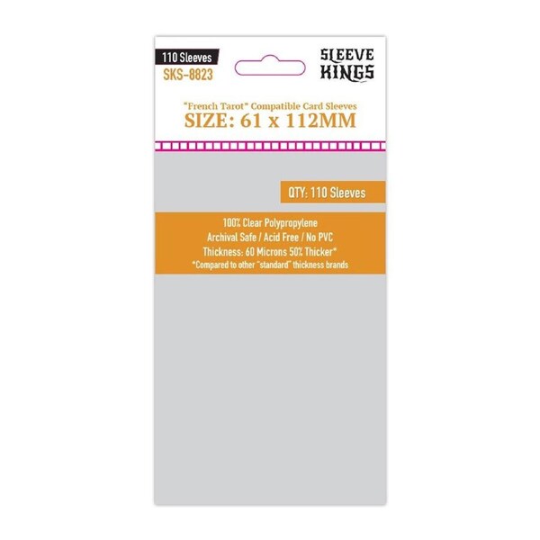 110pc Sleeve Kings 61x112mm Board Game Card Sleeves French Tarot Case Protector